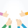 Human hands clapping. applaud hands. Vector illustration Royalty Free Stock Photo