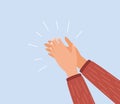 Human hands clapping. Applauding hands. Expression of approval, admiration, support, gratitude, recognition. Vector illustration Royalty Free Stock Photo