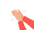 Human hands clapping. Applauding hands. Expression of approval, admiration, support, gratitude, recognition. Vector illustration