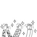 006-hand drawn Human clapping ovation Applaud Vector illustration isolater white background