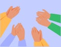 Human hands clapping. People crowd applaud to congratulate success job. Hand thumbs up. Business Royalty Free Stock Photo