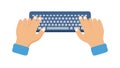 Human Hands on Computer Keyboard Icon, vector design Generative AI Royalty Free Stock Photo