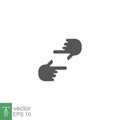 Human hands Cropping symbol glyph icon. hand gesture of process movie production