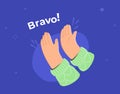 Human hands friendly clapping and cheering bravo Royalty Free Stock Photo
