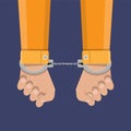 Human hands in handcuffs Royalty Free Stock Photo