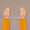 Human hands in handcuffs Royalty Free Stock Photo