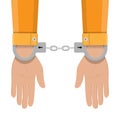 Human hands in handcuffs Royalty Free Stock Photo