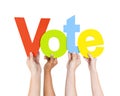 Human Hands Holding Word Vote Royalty Free Stock Photo