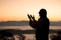 Human hands open palm up worship. Eucharist Therapy Bless God Helping Repent Catholic Easter Lent Mind Pray. Royalty Free Stock Photo