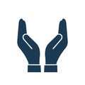Human hands protection icon Royalty Free Stock Photo