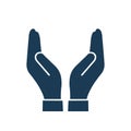 Human hands protection icon