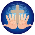 Human hands and religion faith sign