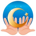 Human hands and religion faith sign