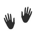 Human hands silhouette. Human palm handprint icon Royalty Free Stock Photo