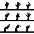 Human hands silhouettes set Royalty Free Stock Photo