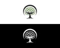 Human Hands Tree With Green Leaf Logo Design. Royalty Free Stock Photo