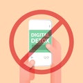 Human hands using smartphone digital detox concept abandoning internet and social networks