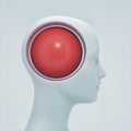 Human head and a big ideea. Intelligence concept Royalty Free Stock Photo