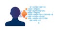 Human Head with Binary Code, AI, Digital Mind, and Technology vector design Generative AI Royalty Free Stock Photo