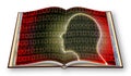 Human head with binary code on background - 3D render concept image - I`m the copyright owner of the images used in this 3D rende Royalty Free Stock Photo