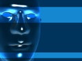 Human head blue glass