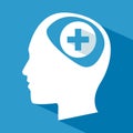 Human head brain care cross