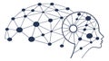 Human Head Brain with Circuit Pattern Vector, AI & Neuroscience, vector design Generative AI Royalty Free Stock Photo