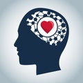 Human head brain heart function medical Royalty Free Stock Photo