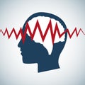 Human head brain pulse care