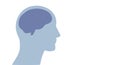human head with brain silhouette mind concept design. vector silhouette man head mind template Royalty Free Stock Photo