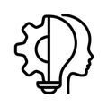 Human head bulb lamp logo vector idea smart icon. Head idea icon vector illustration Royalty Free Stock Photo