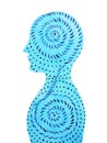 Human head, chakra power, inspiration abstract thought Royalty Free Stock Photo