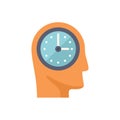 Human head with clock thinking about time management Royalty Free Stock Photo
