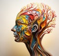 human head with colorful mind Royalty Free Stock Photo