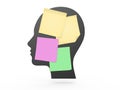 Human Head and Colorful Sticky Posts