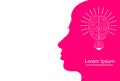 Human head with Creative bulb light idea abstract vector design template, Artificial intelligence and creative brain Concept