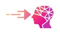 Human Head Data Flow Concept, AI Learning Brain Vector Graphic, vector design Generative AI Royalty Free Stock Photo