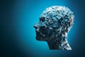 Human head disintegrating into little pieces. Coceptual illustration. Generative AI Royalty Free Stock Photo