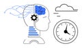 Human Mind Processing Technology and Time with Cloud Integration Concept Royalty Free Stock Photo