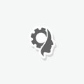 Human head gear concept logo sticker icon Royalty Free Stock Photo