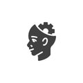 Human head with gear vector icon Royalty Free Stock Photo