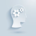 Human head with gears paper icon Royalty Free Stock Photo