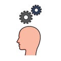 Human head with gears Royalty Free Stock Photo