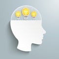 Human Head Grid 3d Idea Bulbs Royalty Free Stock Photo