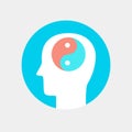 Human head icon ,harmony concept flat style Royalty Free Stock Photo