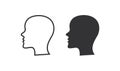 Human head icon. Silhouette human face illustration symbol. Sign head man vector Royalty Free Stock Photo