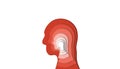 Human Head With many Head Layers, Papercut human phases. mental health and psychology Concept