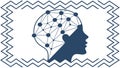 Human Head with Network Connections, AI and Brainpower, vector design Generative AI Royalty Free Stock Photo