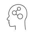 Human head with network sign inside linear icon Royalty Free Stock Photo