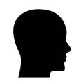 Human head profile black shadow silhouette vector illustration isolated on white background Royalty Free Stock Photo